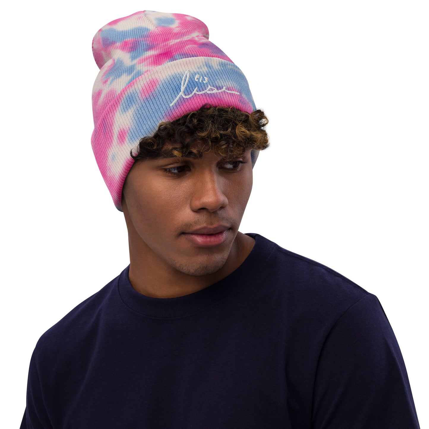 lise butterfly logo tie dye beanie