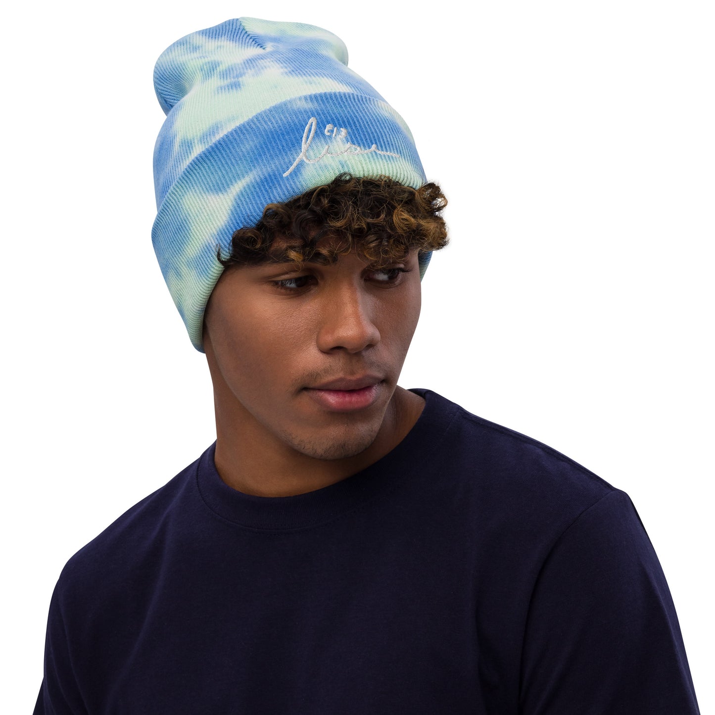 lise butterfly logo tie dye beanie