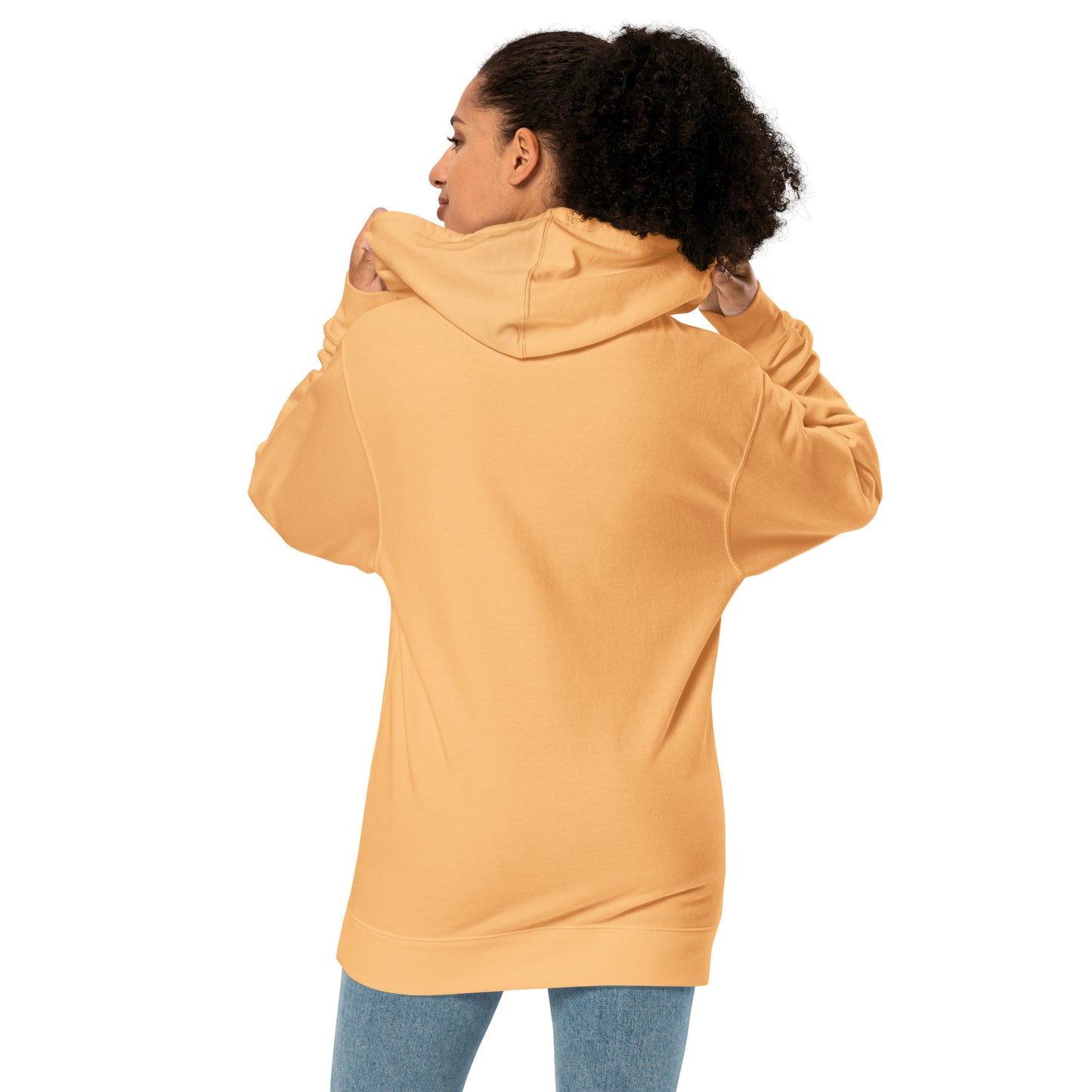 ay ay oh oh emotional hoodie in peach